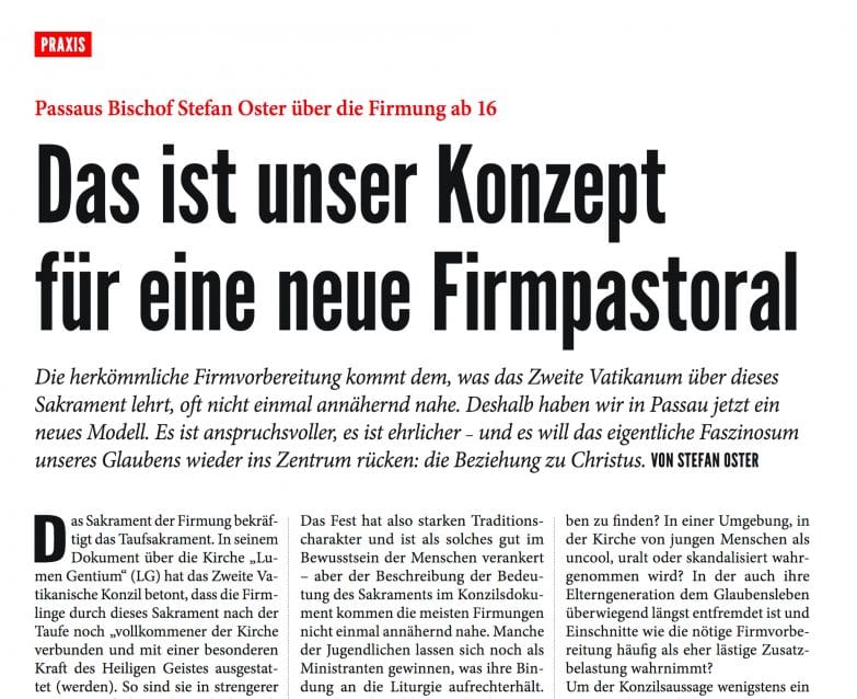 Firmung Mit 16 Das Ist Unser Konzept Im Bistum Passau Stefan